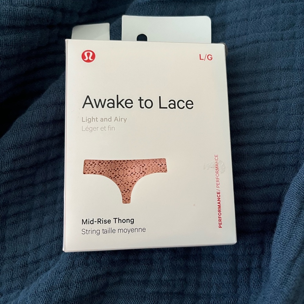 lululemon athletica Awake to Lace Mid-Rise Thong - Light Pink